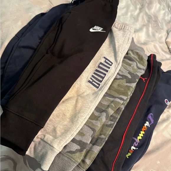 Bundle Set of (9) Kids Joggers & Sweats. Puma, Nike, Champion & More! Sz 5 - Picture 1 of 12
